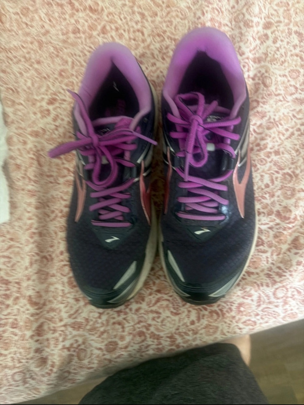 Brooks Women's Navy and Purple Lace-Up Running Shoes